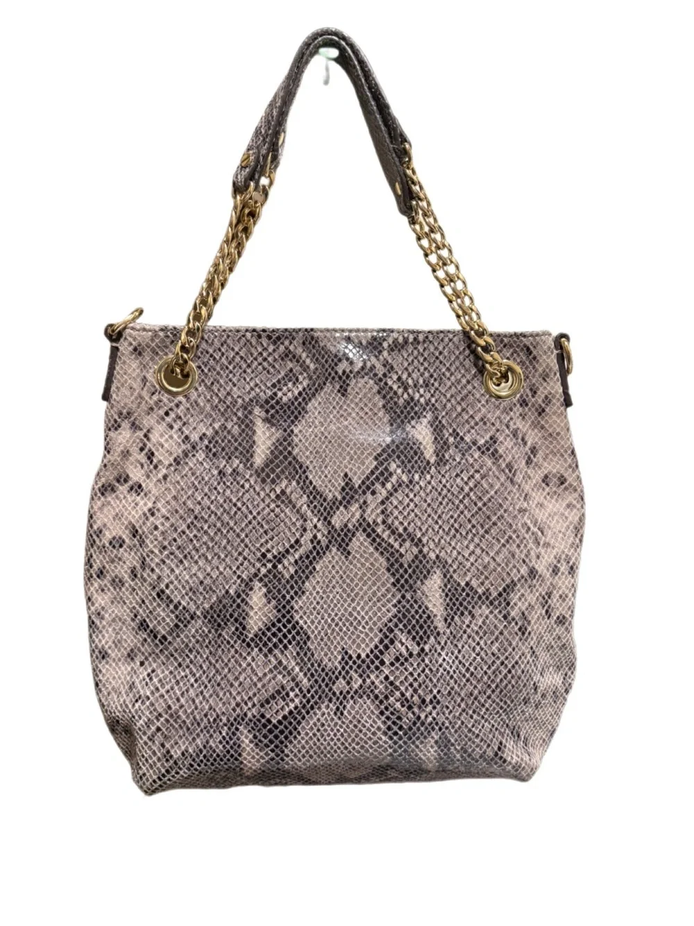 Michael Kors ID Chain Python Embossed 2007 Leather Hobo Vintage Y2K Excellent